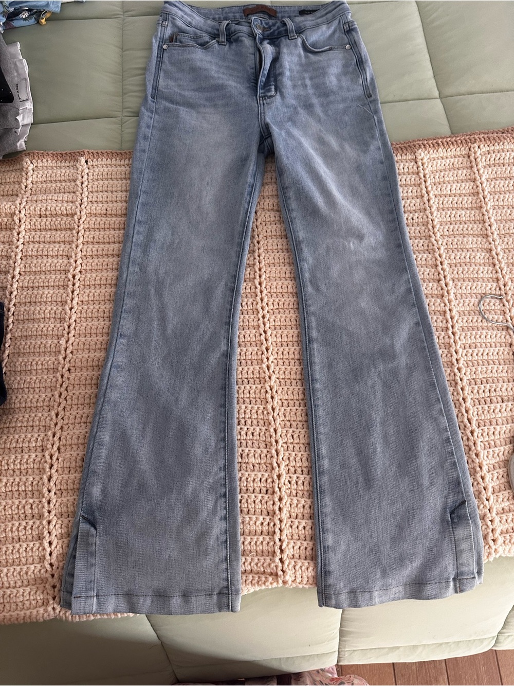 Judy Blue Light Blue Flared Wide-Leg Jeans